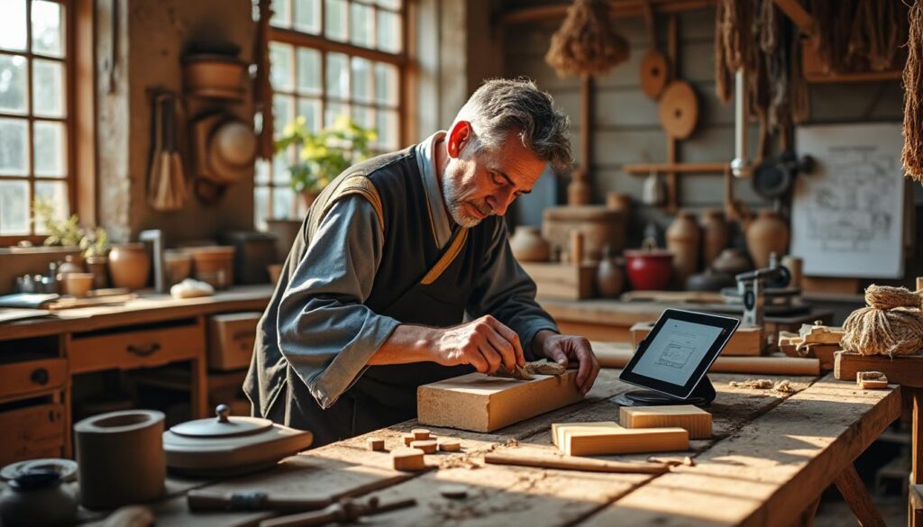 découvrez l'histoire inspirante d'un artisan passionné qui allie savoir-faire traditionnel et techniques modernes pour créer des œuvres uniques.